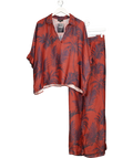 Next Brown Palm Print Wide Leg Satin Co Ord UK 22