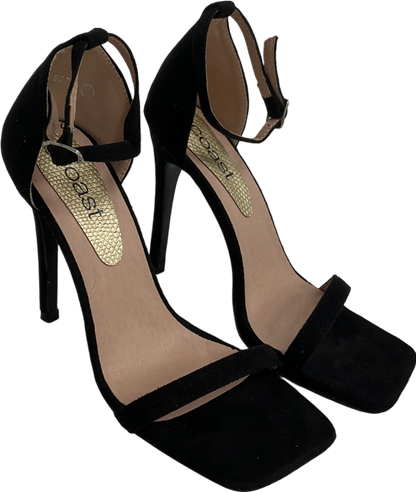 Coast Black Theonne Barely There High Stiletto Heeled Sandals UK 4 EU 37 👠