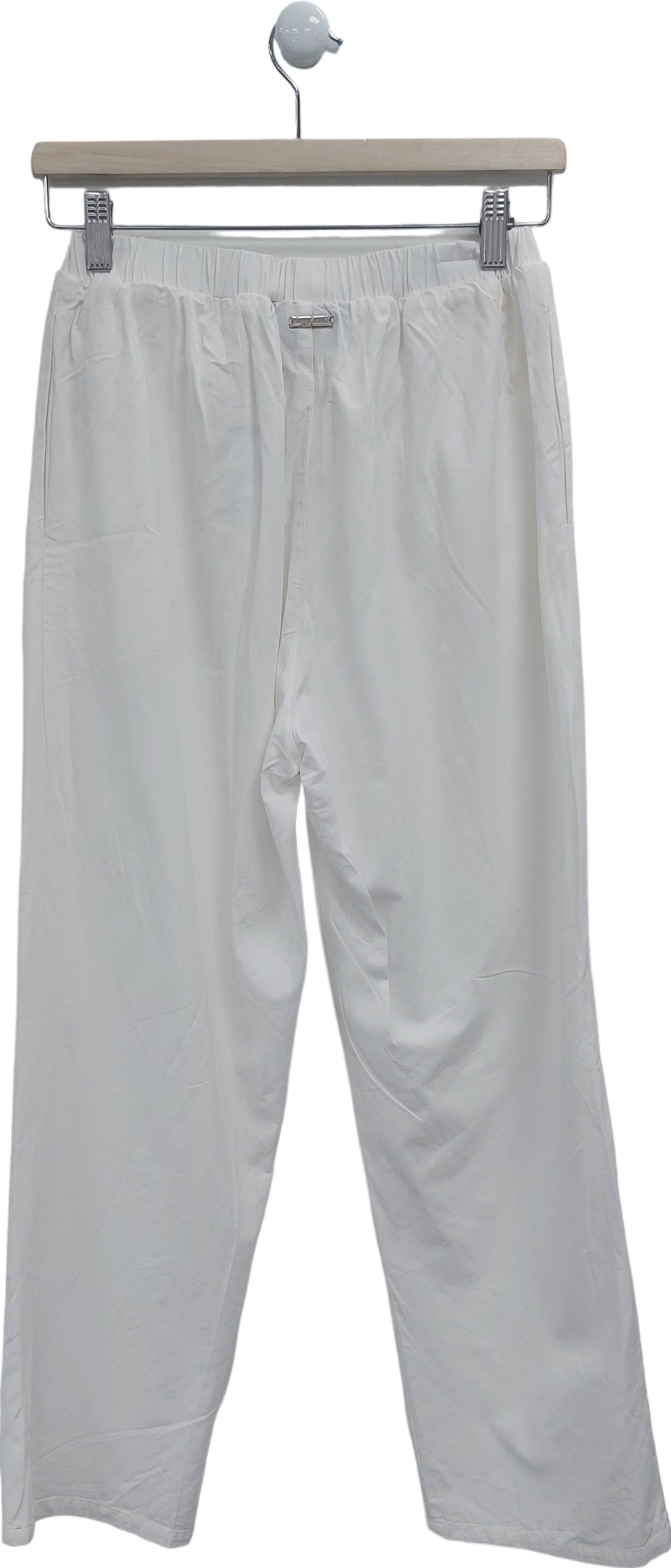 The Couture Club White Embroidered Emblem Trousers UK 6