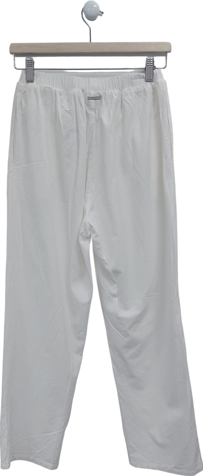 The Couture Club White Embroidered Emblem Trousers UK 6