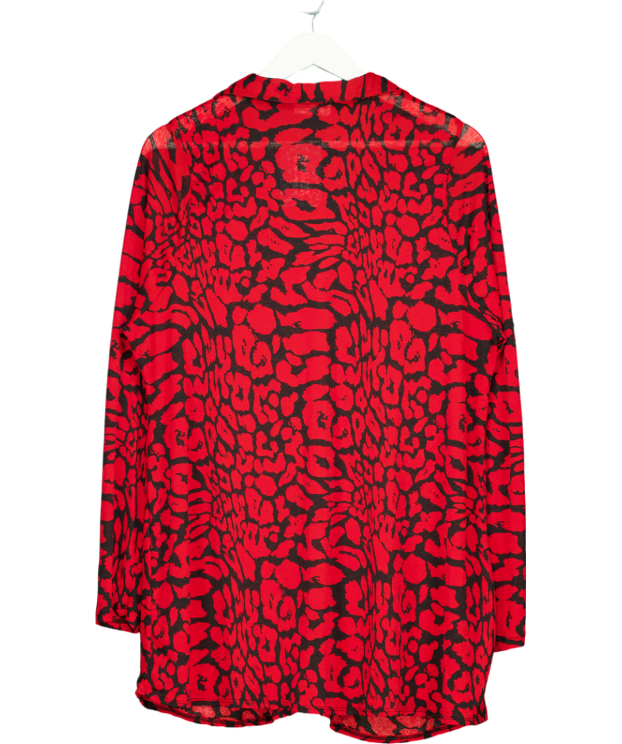 Yours Red Animal Print Ruched Blouse UK 22