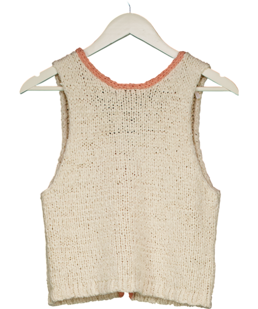 Free People Beige Sicily Shell Sweater UK S