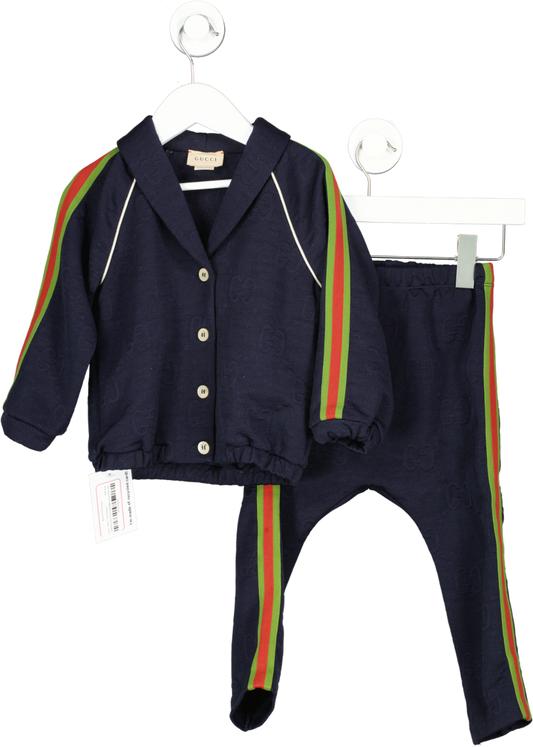 Gucci Blue Button Front taped stripe Tracksuit 18-24 Months