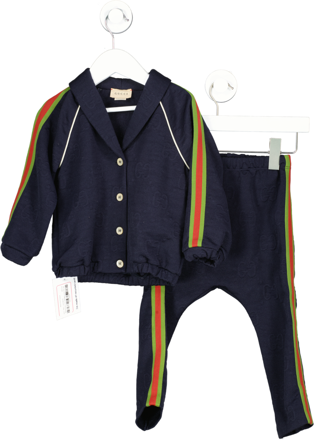 Gucci Blue Button Front taped stripe Tracksuit 18-24 Months