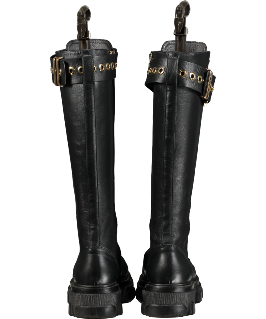 Amen Black Knee-length Lace-up Boots UK 3 EU 36 👠