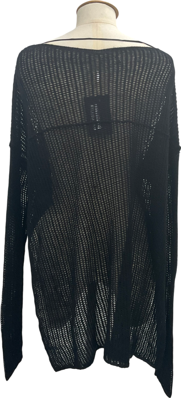 Free People Black Wednesday Super soft 100% Cashmere open Knit jumper UK S