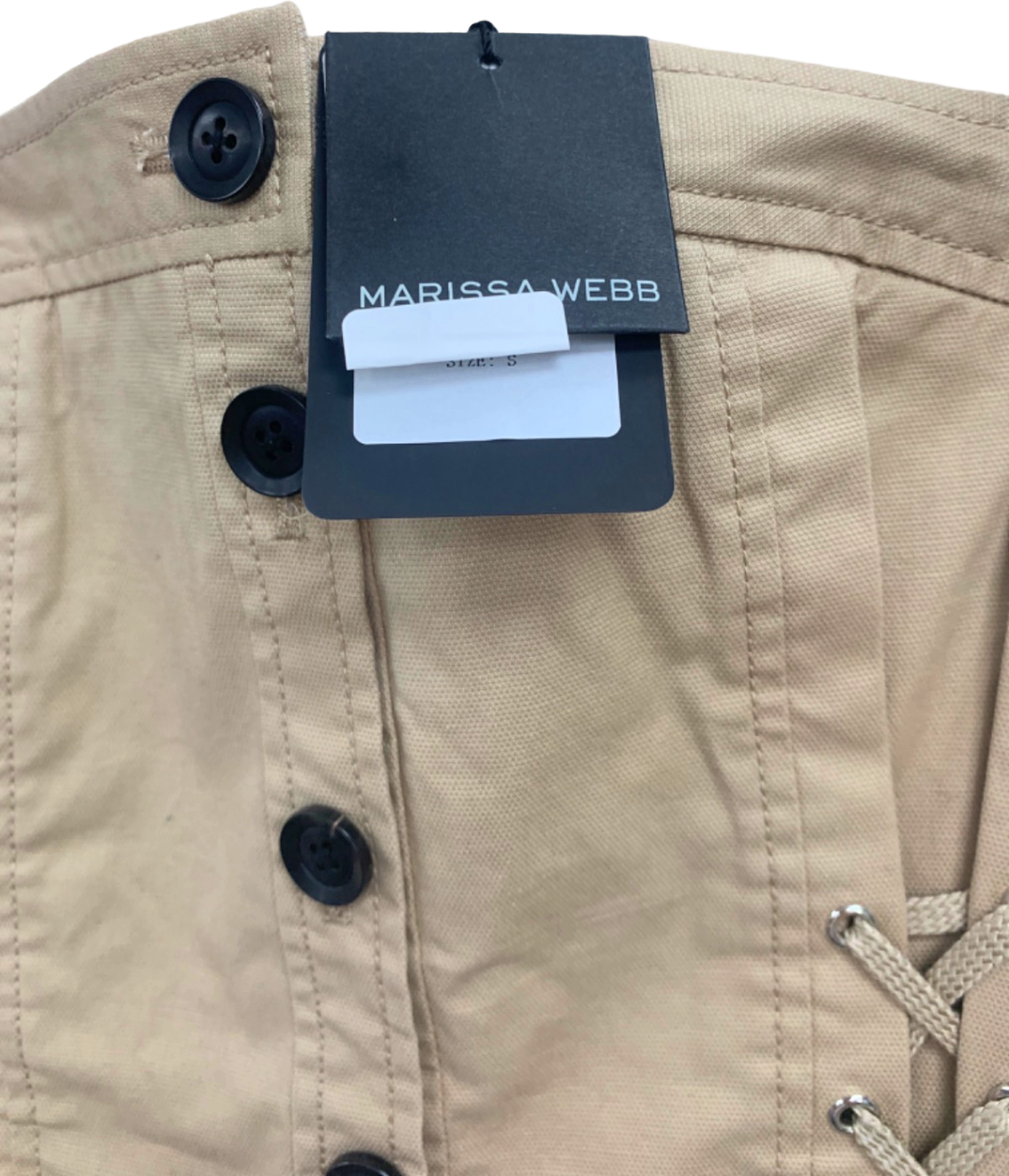 Marissa Webb Sandshell Oakley Canvas Lace Up Corset UK S