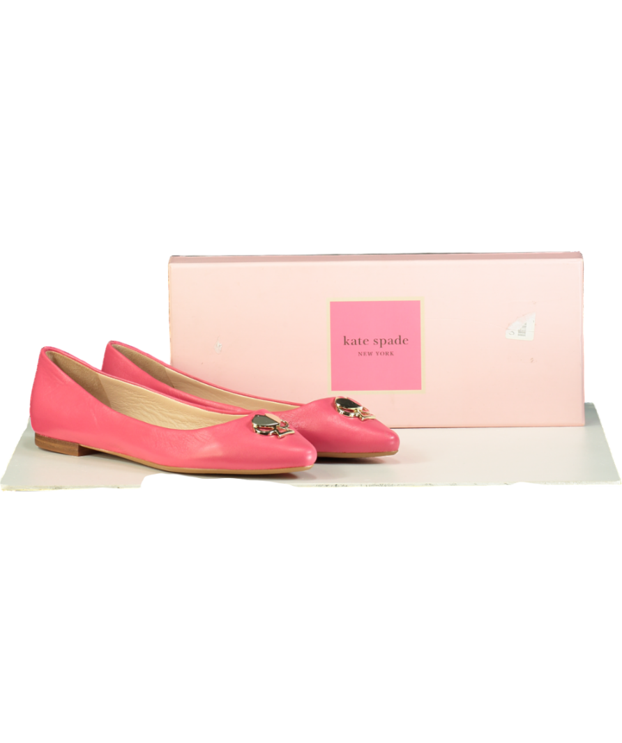 Kate Spade Pink Leather Noah Flats UK 8 EU 41 👠