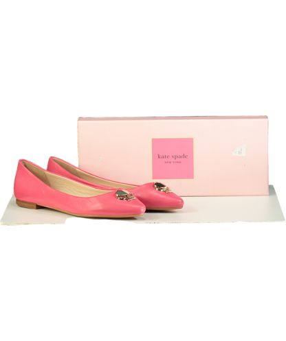 Kate Spade Pink Leather Noah Flats UK 8 EU 41 👠