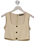 Karen Millen Beige Tailored Waistcoat Crop Top UK 12