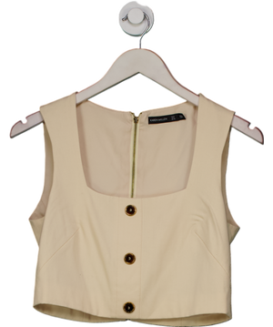 Karen Millen Beige Tailored Waistcoat Crop Top UK 12