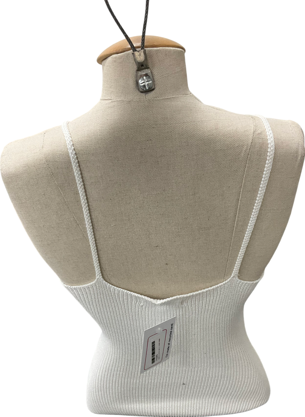 Re_ Style White Knitted Strappy V Neck Midaxi Dress UK 8