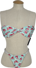 Bright Paradise Blue Rose Bikini Set UK S/M
