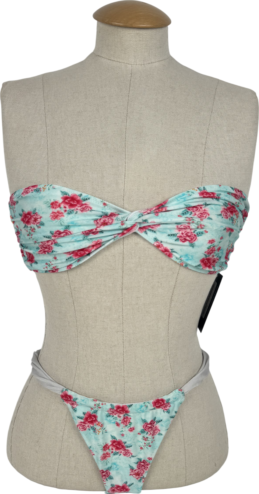 Bright Paradise Blue Rose Bikini Set UK S/M