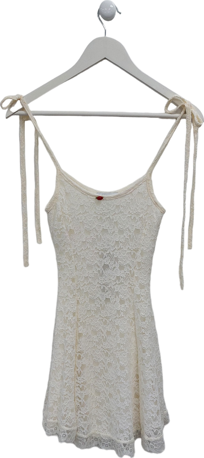 Fashion Nova Cream Andrea Lace Mini Dress UK XS