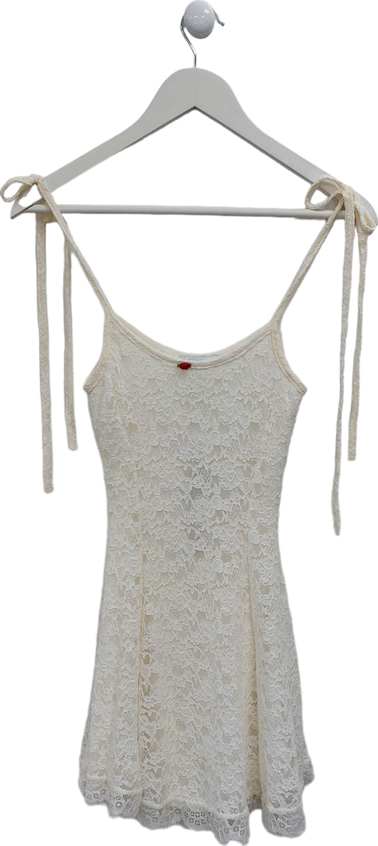 Fashion Nova Cream Andrea Lace Mini Dress UK XS