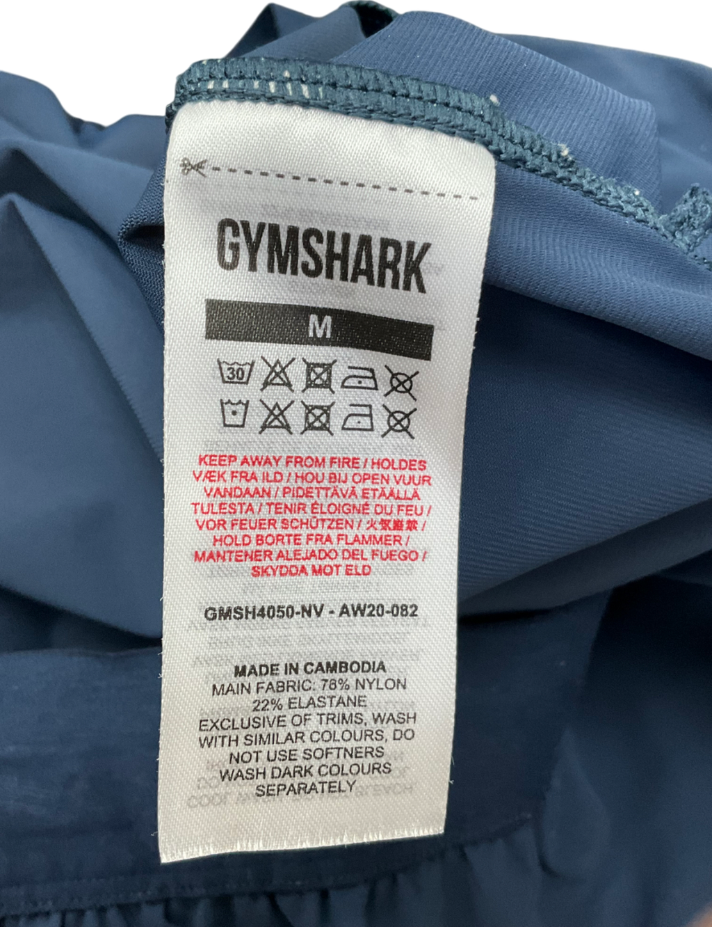 gymshark Blue Navy Shorts UK M