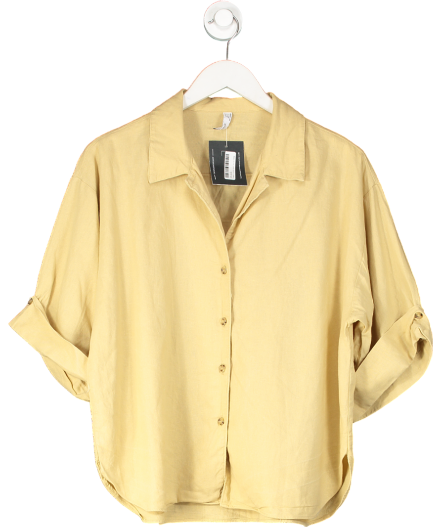 MANGO Beige Oversize Flowy Shirt UK M