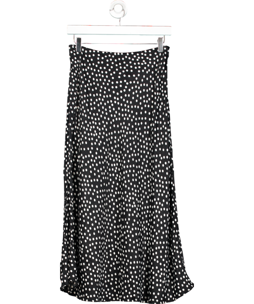& Other Stories Black Polka Dot Midi Skirt UK 10