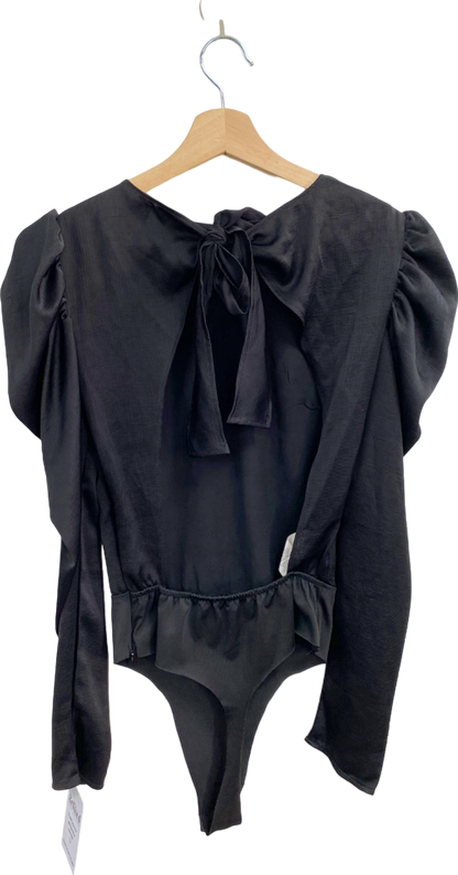 Missguided Black Puff Sleeve Bodysuit UK 6