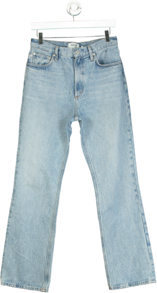 AGOLDE Light Blue High-Rise Straight Jeans UK W28