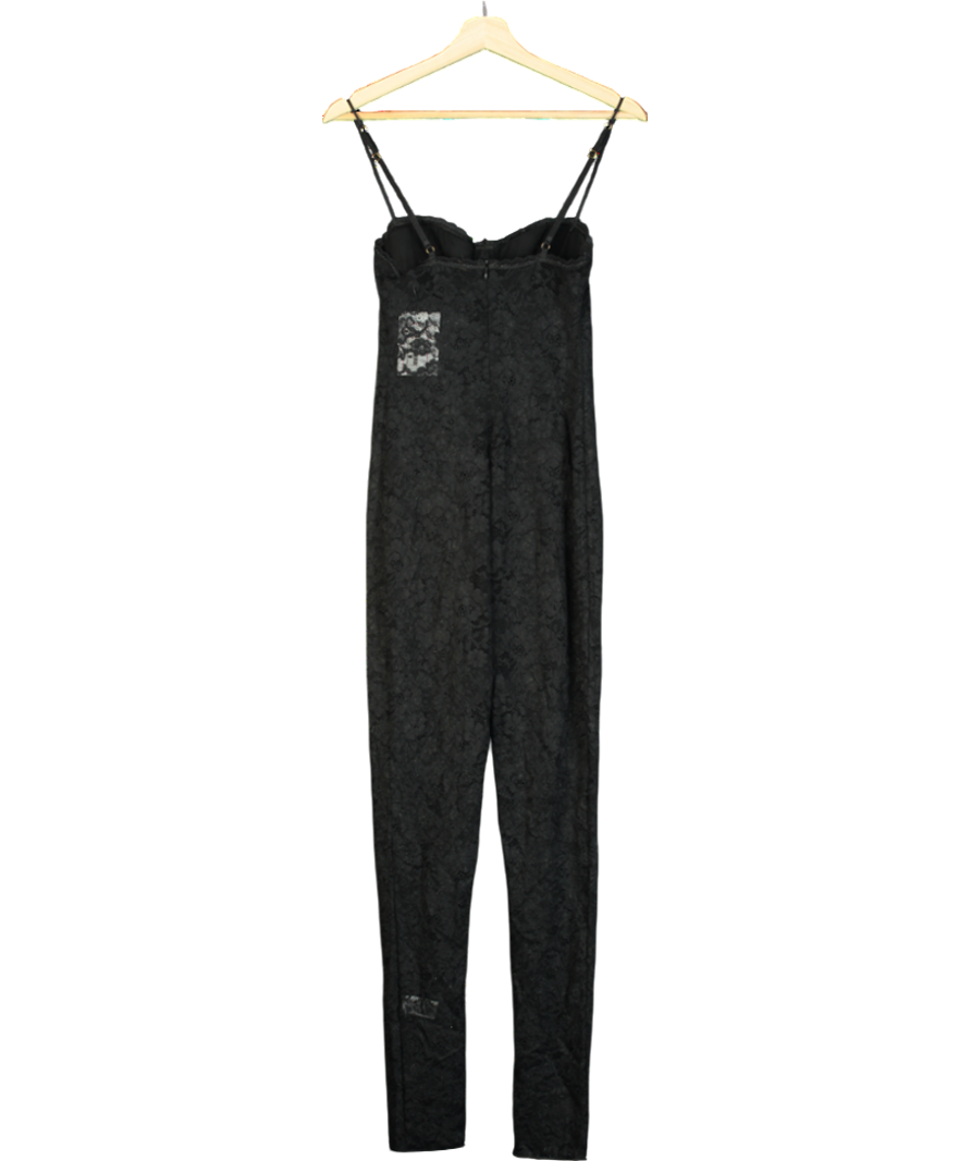 Oséree Black O-lover Stretch-lace Jumpsuit UK XS