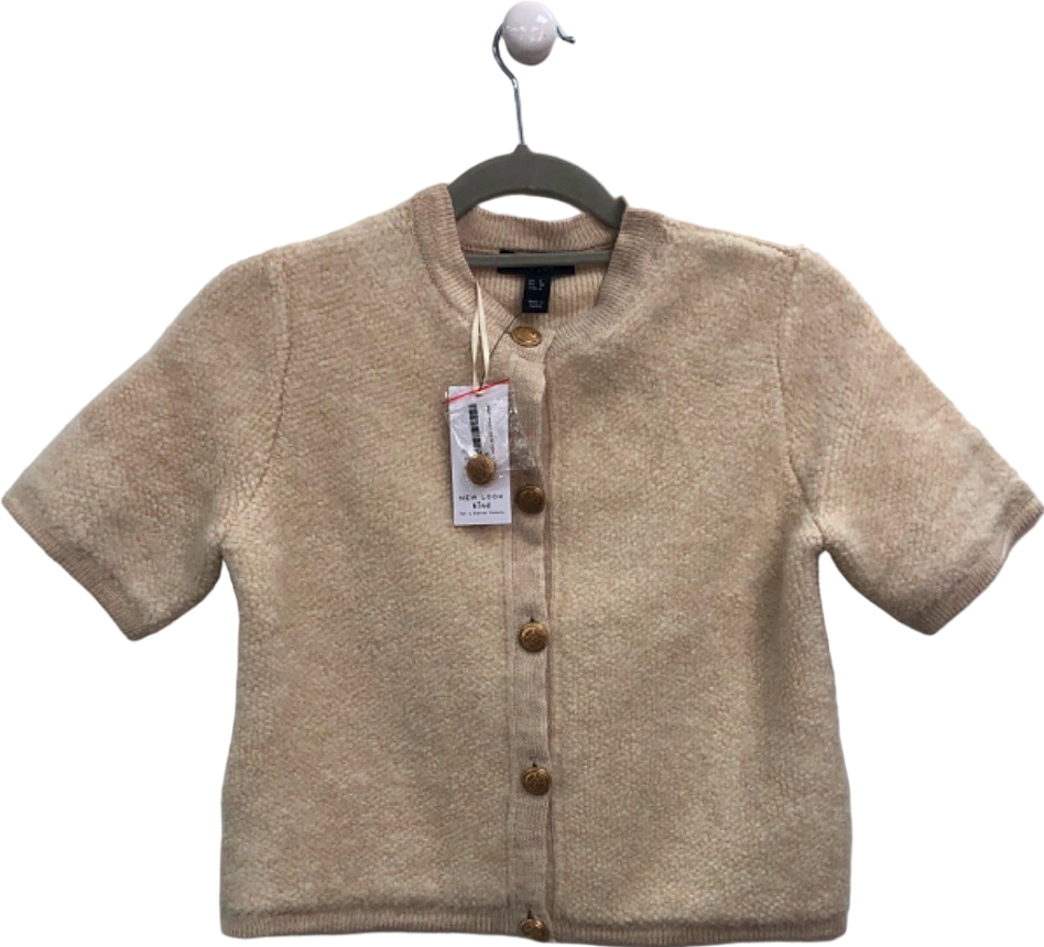 New Look Beige Short Sleeve Cardigan UK 8