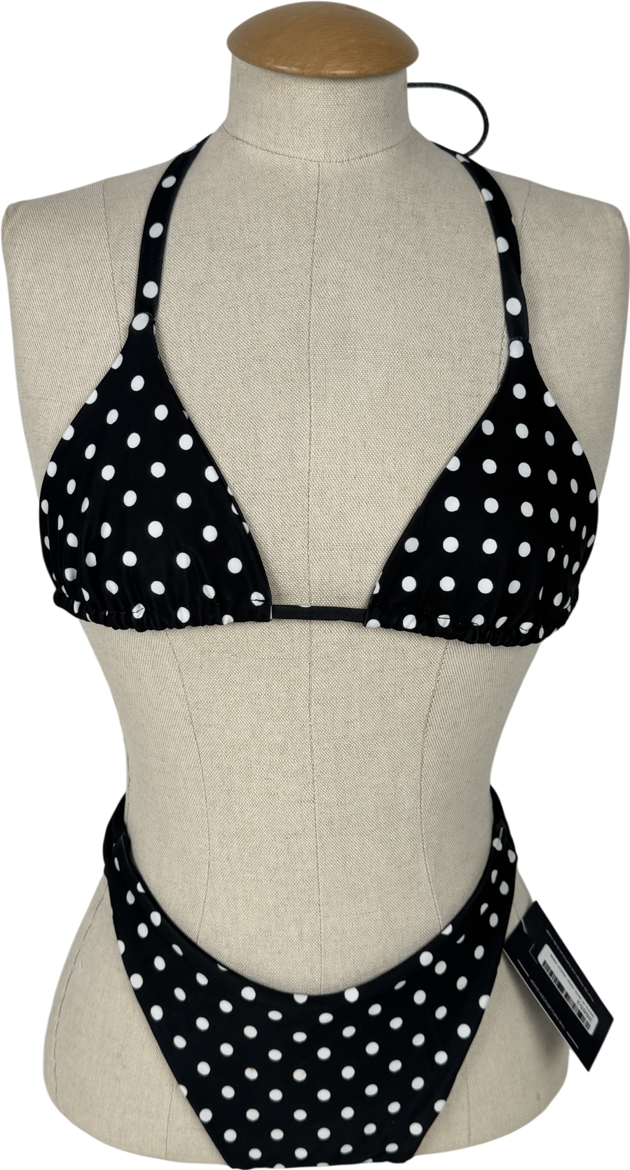 Black Polka Dot Bikini Set UK S