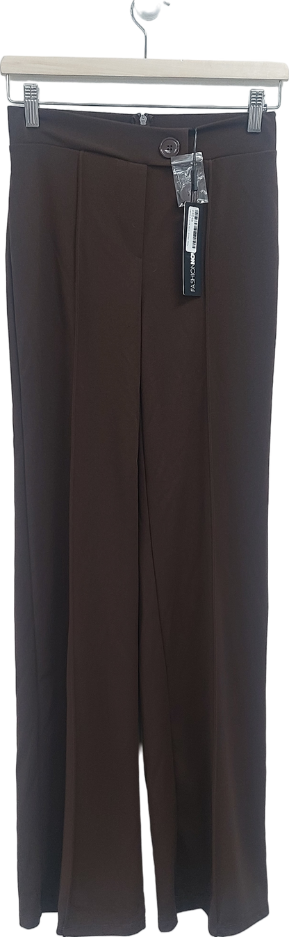 Fashion Nova Brown Call It Even Wide Leg Dress Pants UK S