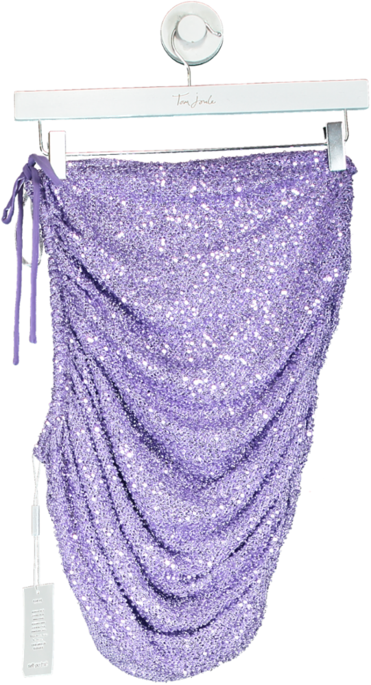 Self Portrait Purple Beaded Mini Skirt UK 6