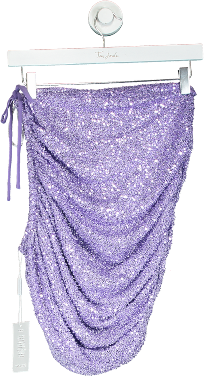 Self Portrait Purple Beaded Mini Skirt UK 6