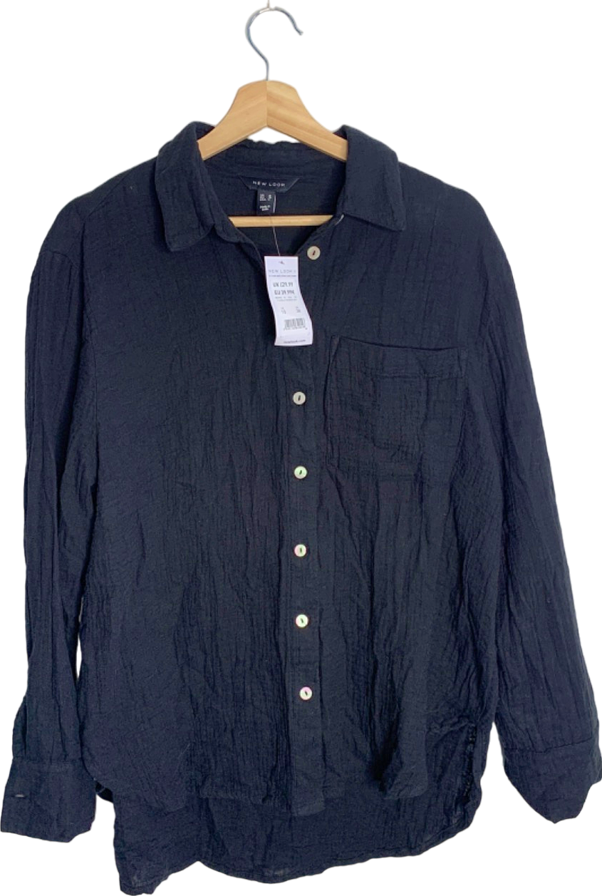 New Look Black F K Dolly Double Clo Shirt UK 10