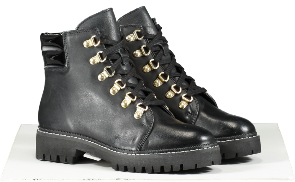 CARVELA Black Leather Biker Ankle Boots UK 3 EU 36 👠