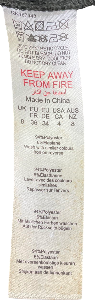 PrettyLittleThing Black Backless Tie Up Long Sleeved Top UK 8