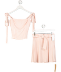 Reformation Pink Gingham Top And Skirt UK S
