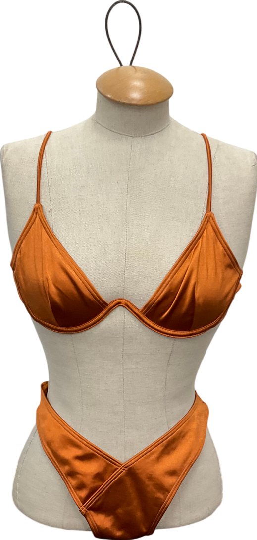 South Beach Orange Copper Bikini Set UK 12