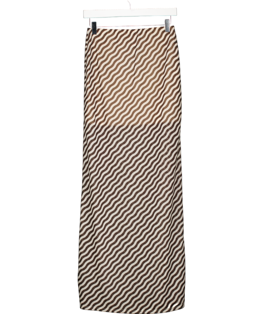 ASOS Maxi Skirt In Brown And White Stripe UK S