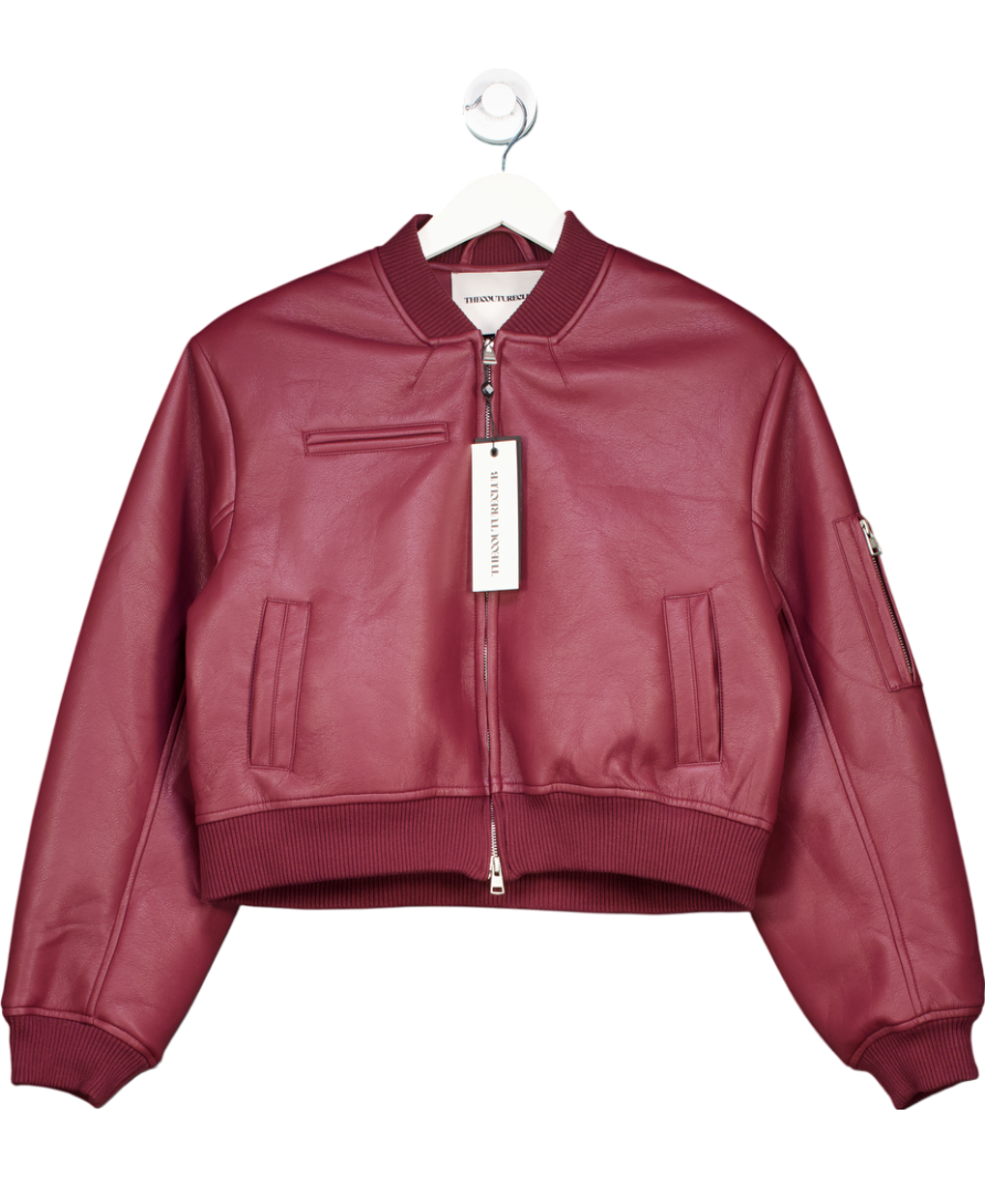 The Couture Club Red Faux Leather Bomber Jacket UK 10
