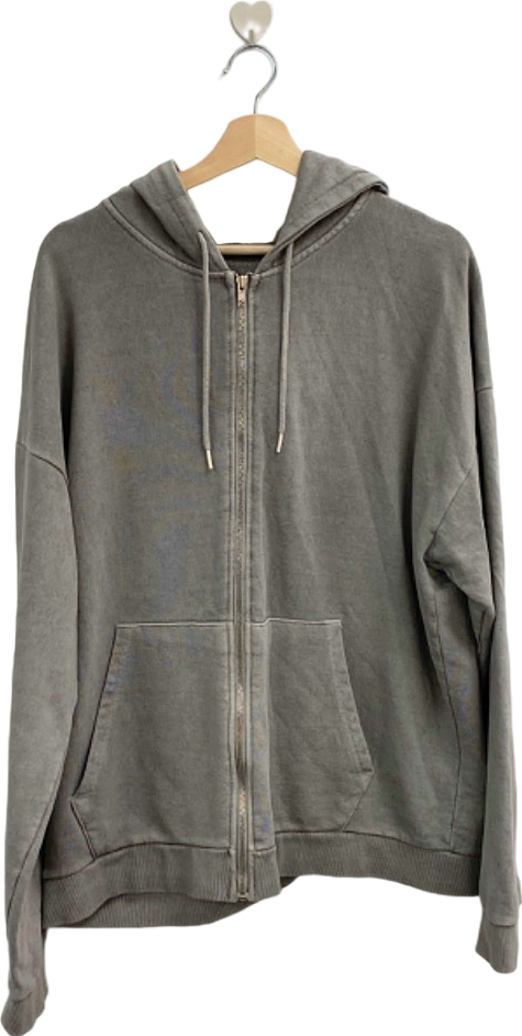 Wit and Wonder Grey Zip-Up Hoodie UK M
