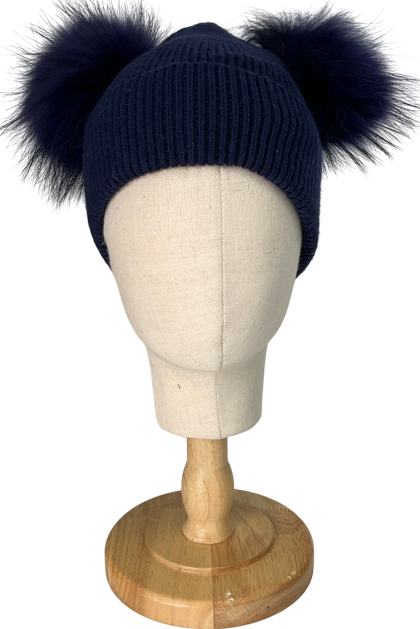 Blue Pom Pom Hat One Size