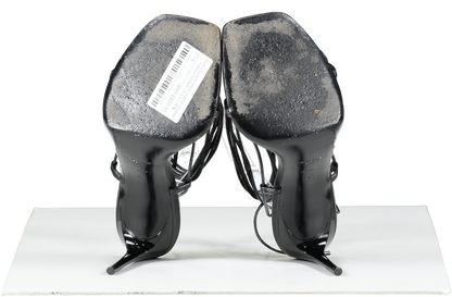 Saint Laurent Black Leather Strappy Heeled Sandals UK 6 EU 39 👠