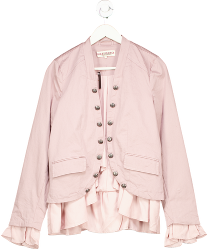 Free People Pink Romantic Ruffles Jacket UK S