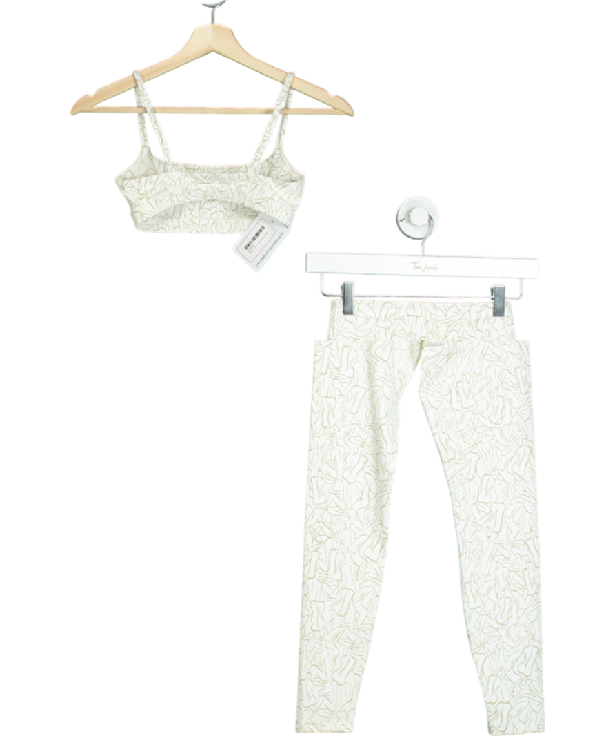 SEFI Cream Silhouette Legging & Sports Bra Set UK XS