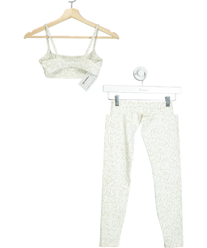 SEFI Cream Silhouette Legging & Sports Bra Set UK XS