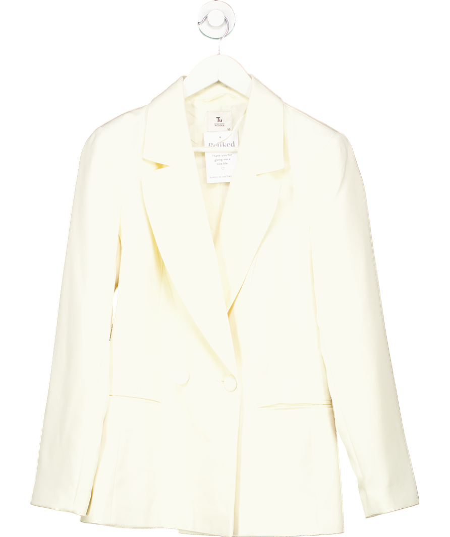 TU. Cream Tailored Relaxed Fit Blazer UK 12