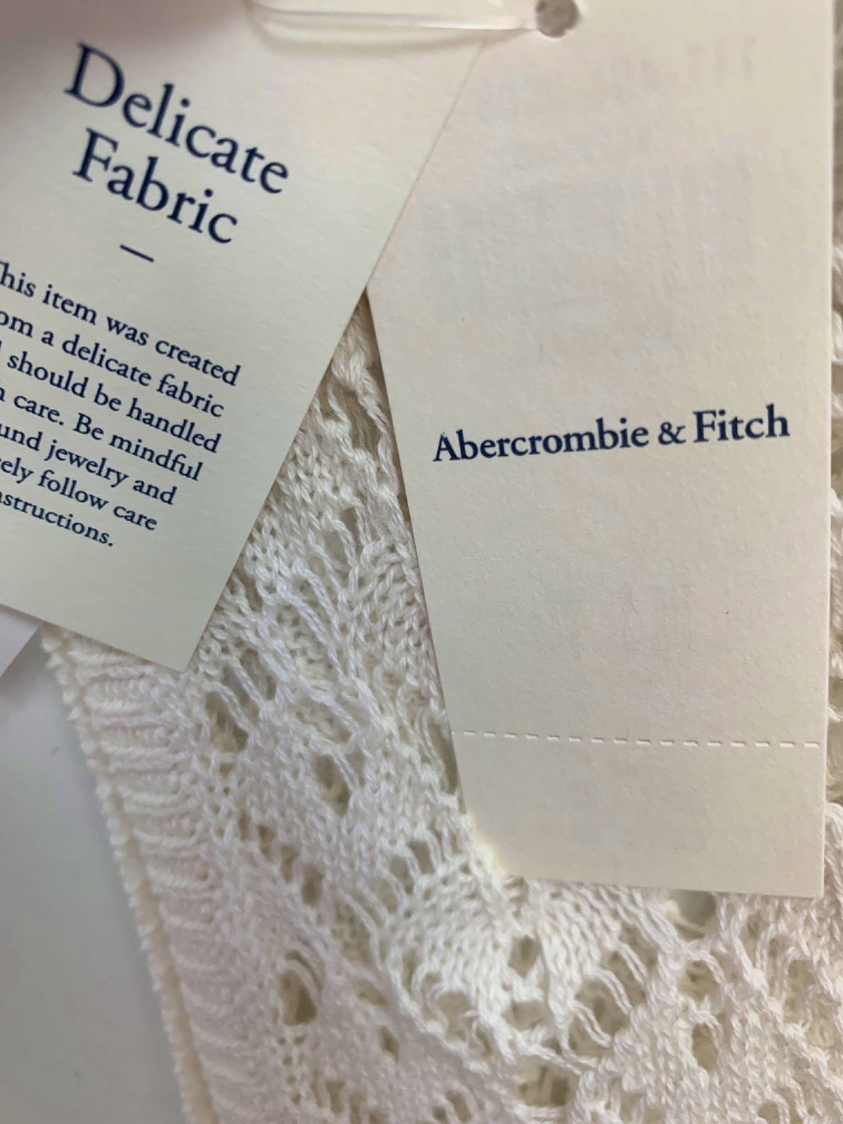 Abercrombie & Fitch White Lace Crochet Sleeveless Top XXS