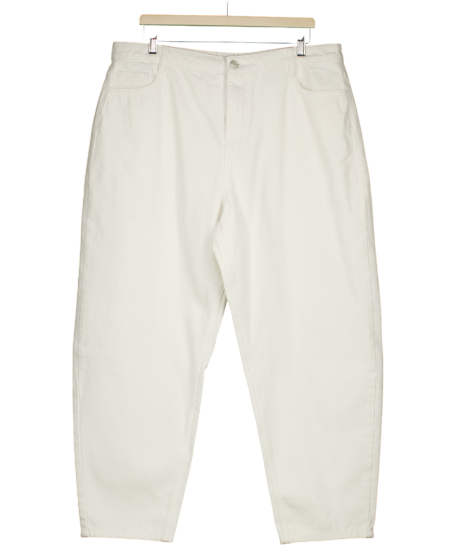 Nobody's Child White High Rise Barrel Leg Jeans UK 18