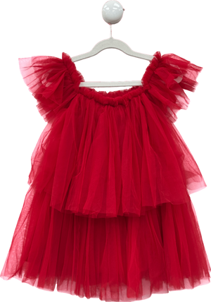 TUTU DU MONDE Red Tulle Layered Party Dress 6 - 7 Years