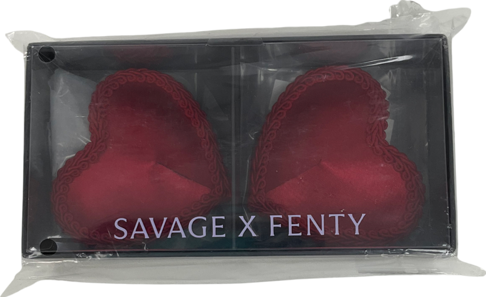 Savage X fenty Red Satin Heart Pasties