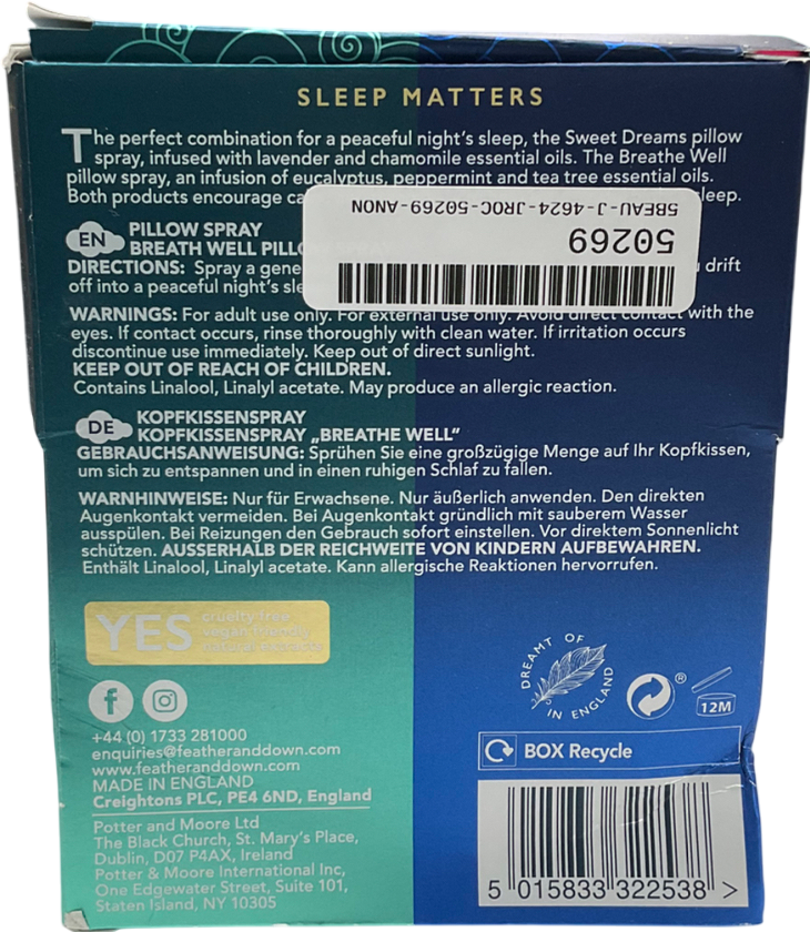 Feather & Down Pillow Spray Duo 100ml